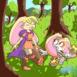Size: 1280x1280 | Tagged: safe, artist:splashydie, cream the rabbit, bianca (spyro)