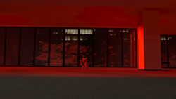 Size: 1920x1080 | Tagged: safe, artist:greatwhite studios, miles "tails" prower, 3d, back view, building, crossover, from behind, indoors, looking offscreen, screencap, solo, the backrooms, tree, window