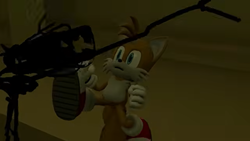 Size: 1920x1080 | Tagged: safe, artist:greatwhite studios, miles "tails" prower, 3d, duo, fight, kicking, screencap, the backrooms, treads