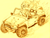 Size: 1016x771 | Tagged: safe, sally acorn, sonic the hedgehog, chipmunk, hedgehog, 2015, black and white, car, clothes, driving, duo, female, glasses, jeep, jeep wrangler, looking at viewer, male, sally x sonic, sally's vest and boots, shipping, shirt, star (symbol), straight, suv, traditional media, vehicle, vest, wind