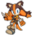 Size: 1024x1086 | Tagged: safe, artist:paulicat-24, sticks the badger, badger, boomerang, clenched fist, cover art, female, holding something, looking at viewer, simple background, smile, smiling at viewer, solo, sonic boom (tv), uekawa style
