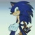 Size: 2048x2048 | Tagged: safe, artist:sh1ne023, sonic the hedgehog, hedgehog, sonic and the black knight, 2026, clenched fist, excalibur, gradient background, holding something, looking at viewer, looking back, male, solo, standing, sword, weapon
