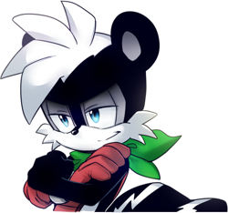 Size: 686x642 | Tagged: dead source, safe, artist:den255, geoffrey st. john, skunk, 2019, crossed arms, looking offscreen, male, simple background, solo, white background