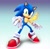 Size: 2048x2006 | Tagged: safe, artist:adverse56, sonic the hedgehog, 2026, faux 3d, fire, flame, gradient background, lineless, looking at viewer, reaching towards the viewer, redraw, ring (jewelry), smile, smiling at viewer, solo, sonic and the secret rings, standing