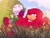 Size: 1843x1408 | Tagged: safe, artist:milordyobah, knuckles the echidna, echidna, 2026, clouds, daytime, food, fruit, grapes, grass, head rest, holding something, lying down, male, mouth open, one eye closed, outdoors, solo, tree