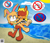 Size: 3958x3442 | Tagged: safe, artist:frostbitewhiteknight, antoine d'coolette, bunnie rabbot, coyote, rabbit, 2023, barefoot, beach, buntoine, carrying them, daytime, duo, eye clipping through hair, eyes closed, female, looking away, looking offscreen, male, not amused, sand, shipping, speech bubble, straight, sun, swimsuit, talking, vacation, walking, water