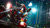 Size: 1920x1080 | Tagged: safe, artist:3d-eve, shadow the hedgehog, 2026, 3d, city, cityscape, dark rider, frown, gun, holding something, leaning, looking at viewer, moon, motorcycle, nighttime, outdoors, shadow's logo, solo, weapon