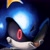 Size: 2048x2048 | Tagged: safe, artist:artbyesper, metal sonic, sonic the hedgehog, 2026, 35 days sonic, black background, crack, duo, glowing eyes, head only, lineless, robot, signature, simple background, two sides
