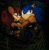 Size: 1872x1900 | Tagged: safe, artist:blnkn01z, artist:pensforpenc1ls, sally acorn, sonic the hedgehog, chipmunk, hedgehog, 2026, clothes, darker, duo, ear piercing, emo, emo outfit, female, goth, looking at them, looking offscreen, male, piercing, sally x sonic, sally's vest and boots, shipping, shirt, smile, straight, vine
