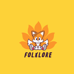 Size: 1000x1000 | Tagged: safe, artist:robertbegg_art, miles "tails" prower, 2026, 35 days sonic, cute, english text, flat colors, kitsune, simple background, sitting, smile, solo, tailabetes, text, treads, yellow background