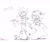 Size: 1200x1000 | Tagged: safe, artist:aoshibazakura95, mephiles the dark, silver the hedgehog, comic:tenebrae, sonic and the black knight, 2024, alternate outfit, alternate universe, armor, duo, eyes closed, gay, greyscale, holding hands, japanese text, looking at them, mephiles x silver, monochrome, shipping, simple background, sir galahad, sketch, smile, standing, walking, white background