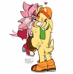 Size: 3334x3363 | Tagged: safe, artist:piko_nae, amy rose, bark the polar bear