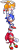 Size: 230x595 | Tagged: safe, artist:miniluv73, knuckles the echidna, miles "tails" prower, sonic the hedgehog, sonic heroes, 2023, carrying them, classic knuckles, classic sonic, classic sonic (universe), classic tails, flying, looking at viewer, male, mid-air, pixel art, simple background, smile, smiling at viewer, spinning tails, sprite, team sonic, trio