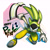 Size: 2048x2048 | Tagged: safe, artist:sonicpridecorner, surge the tenrec, tenrec, 2026, agender, agender pride, agender surge, english text, holding something, idw sonic the hedgehog, looking at viewer, pride, pride flag, pride month, smile, solo, solo agender, text