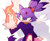 Size: 1063x867 | Tagged: safe, artist:tyso_art, blaze the cat, cat, 2026, echo background, female, fire, flame, frown, looking offscreen, solo