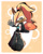 Size: 828x1035 | Tagged: safe, artist:sonarathefox, whisper the wolf, wolf, boots, eyes closed, female, idw sonic the hedgehog, sitting, smile, solo, watermark, waving