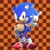 Size: 2048x2048 | Tagged: safe, artist:dancada, artist:hunicrio, sonic the hedgehog, hedgehog, 2023, 3d, checkered background, classic sonic, classic sonic (universe), hand on hip, looking at viewer, male, orange brown checkerboard, smile, solo, standing, tapping foot, wagging finger