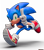 Size: 4400x5000 | Tagged: safe, artist:yosder-man, sonic the hedgehog, sonic r, 2026, 3d, absurd res, clenched fist, looking at viewer, redraw, running, shadow (lighting), simple background, smile, smiling at viewer, solo, transparent background, treads