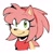 Size: 968x981 | Tagged: safe, artist:doriigs, amy rose, hedgehog, 2026, alternate hairstyle, amy's halterneck dress, bust, clothes, dress, female, looking at viewer, simple background, smile, solo, white background
