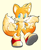 Size: 1054x1275 | Tagged: safe, artist:huatay, miles "tails" prower, fox, 2023, male, simple background, smile, solo, treads, walking