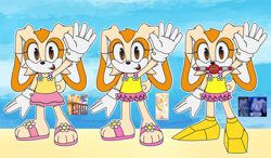 Size: 1280x748 | Tagged: safe, artist:flameheart87, cream the rabbit, swimsuit