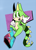 Size: 900x1238 | Tagged: safe, artist:pembroke, oc, oc:emerald the iguana, lizard, 2026, abstract background, boots, female, gloves, green eyes, horns, iguana, looking at viewer, oc only, one fang, solo, tomboy, treads