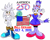 Size: 2044x1651 | Tagged: safe, artist:germanname1990, blaze the cat, silver the hedgehog, cat, hedgehog, 2026, 4th of july, american flag, anniversary, blaze x silver, country flag, dialogue, duo, english text, female, flag, grin, looking at viewer, male, shipping, simple background, smile, smiling at viewer, standing, straight, telekinesis, traditional media, waving, white background