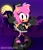 Size: 1729x2017 | Tagged: safe, artist:eddysmash2407, amy rose, hedgehog, 2024, abstract background, bow, double v sign, dress, eyelashes, female, gloves, goth, goth amy, goth outfit, gothic amy, gothic lolita, hat, lineless, lolita, looking at viewer, mary-janes, moon, no pupils, posing, shoes, smile, solo, sonic speed simulator, standing, v sign, watermark
