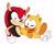 Size: 1375x1148 | Tagged: safe, artist:deltahead, mighty the armadillo, ray the flying squirrel, armadillo, flying squirrel, squirrel, 2026, arms folded, classic mighty, classic ray, classic sonic (universe), cover art, duo, male, simple background, white background, wink