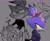 Size: 2048x1670 | Tagged: safe, artist:rocketrrush, blaze the cat, 2026, fire, fire hand, flame, frown, grey background, looking at viewer, looking offscreen, simple background, solo, triality, yellow sclera