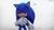 Size: 2560x1440 | Tagged: safe, artist:_nav_o, sonic the hedgehog, ..., 2025, 3d, blushing, embarrassed, eyes closed, frown, gradient background, solo, sonic 4: episode 2, standing