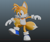 Size: 941x791 | Tagged: safe, artist:returnofsteely, miles "tails" prower, fox, 2026, 3d, :|, blue shoes, gradient background, looking offscreen, male, solo, standing, standing on one leg, treads