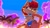 Size: 3840x2160 | Tagged: suggestive, artist:_hunter839, artist:hunter839, sally acorn, chipmunk, bikini, clouds, daytime, eye clipping through hair, eyebrow clipping through hair, female, from below, hand on hip, looking at viewer, looking down, looking down at viewer, midriff, outdoors, palm tree, sky background, solo, swimsuit, wink, winking at viewer