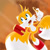 Size: 894x894 | Tagged: safe, artist:thecakeee, miles "tails" prower, fox, holding something, lineless, looking offscreen, male, mouth open, solo