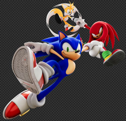 Size: 2000x1920 | Tagged: safe, artist:garbonzobeanguy, knuckles the echidna, miles "tails" prower, sonic the hedgehog