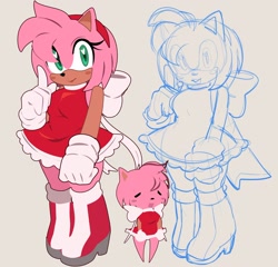 Size: 2048x1965 | Tagged: safe, artist:kore_eon, amy rose, hedgehog, female, heart eyes, simple background, smile