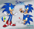 Size: 1280x1071 | Tagged: safe, artist:bzart55, sonic the hedgehog, hedgehog, 2025, alternate universe, au:whispers of the past, boots, character name, claws, color palette, heart, looking offscreen, male, pawpads, redesign, signature, smile, solo, text, tongue out, wink