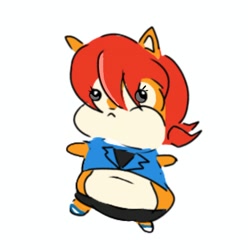Size: 1206x1215 | Tagged: safe, artist:lu_hedgehog, sally acorn, chipmunk, 2025, chibi, female, meme, sally's ringblader outfit, simple background, solo, standing, white background