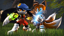 Size: 1192x670 | Tagged: safe, artist:hansgrosse1, miles "tails" prower, klonoa