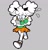 Size: 744x782 | Tagged: safe, artist:jkai24_, lanolin the sheep, amy's schoolgirl outfit, mouth hold, outfit swap, walking