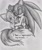 Size: 755x899 | Tagged: safe, artist:nocturnalmoth, miles "tails" prower, sonic the hedgehog, fox, hedgehog, 2005, arm fluff, blushing, cheek fluff, comforting, cute, dialogue, duo, ear fluff, english text, eyes closed, fangs, greyscale, hugging, looking at viewer, male, monochrome, one eye closed, siblings, signature, smile, tailabetes, text, tongue out, traditional media