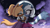 Size: 3849x2181 | Tagged: safe, artist:serenadreamms, tangle the lemur, whisper the wolf, lemur, wolf, 2025, amity (the owl house), clouds, cosplay, dancing, dress, duo, duo female, female, holding hands, lesbian, looking at each other, lumity (the owl house), luz (the owl house), moon, nighttime, one fang, shipping, signature, smile, smiling at each other, star (sky), tangle x whisper, the owl house