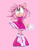Size: 1280x1642 | Tagged: safe, artist:animepianistgirl, amy rose, hedgehog, 2025, amybetes, clothes, cute, dress, eye clipping through hair, female, outline, pink background, simple background, smile, solo, solo female, standing