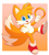 Size: 1800x2000 | Tagged: safe, artist:usv02, miles "tails" prower, fox, absurd res, border, cute, gradient background, holding something, looking at viewer, male, mouth open, open smile, ring, smile, smiling at viewer, solo, standing, standing on one leg, tailabetes, treads, unknown date