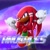Size: 2048x2048 | Tagged: safe, artist:tailbiscuits, knuckles the echidna, echidna, 2026, 3d, abstract background, character name, clenched fists, dark skin, echo background, english text, fur markings, looking at viewer, male, mid-air, outline, smile, solo, text