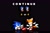 Size: 2048x1348 | Tagged: safe, artist:sleepyman_48, miles "tails" prower, sonic the hedgehog, fox, hedgehog, sonic the hedgehog 2, 2026, black background, classic sonic, classic sonic (universe), classic style, classic tails, continue screen, duo, english text, frown, lineless, male, pointing, redraw, simple background, style emulation, text