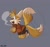 Size: 1200x1139 | Tagged: safe, artist:la_tails, miles "tails" prower, fox, 2026, alternate outfit, clothes, coffee, drink, floating eyebrows, flying, fully clothed, gloves off, grey background, holding something, looking offscreen, male, mid-air, mouth open, mug, one fang, open smile, shoelaces, shoes, shorts, signature, simple background, smile, solo, spinning tails, steam, sweater