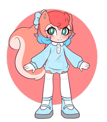 Size: 1280x1467 | Tagged: safe, artist:g-silverscythe, oc, oc:suri acorn, squirrel, 2020, abstract background, child, clothes, deviantart watermark, fankid, female, obtrusive watermark, oc only, parent:sally, parent:sonic, parents:sonally, semi-transparent background, smile, solo, standing, watermark
