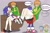 Size: 2248x1500 | Tagged: suggestive, artist:superguy551, sonic the hedgehog, human, 2026, blushing, carrying them, chie satonaka, crossover, crossover shipping, duo, english text, grey background, hand on butt, interspecies, jacket, looking at each other, looking at them, mouth open, persona (series), shipping, simple background, sitting, skirt, smile, sonic and friends, speech bubble, standing, straight