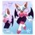 Size: 2048x2048 | Tagged: safe, artist:shadsonline, rouge the bat, bat, 2025, ahoge, alternate hairstyle, arrow, beanbrows, curly hair, english text, female, lidded eyes, question mark, side view, smile, solo, star (symbol), text